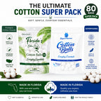 Assorted Cotton Balls Wholesale Box, 80 Bags (8,000 CT)