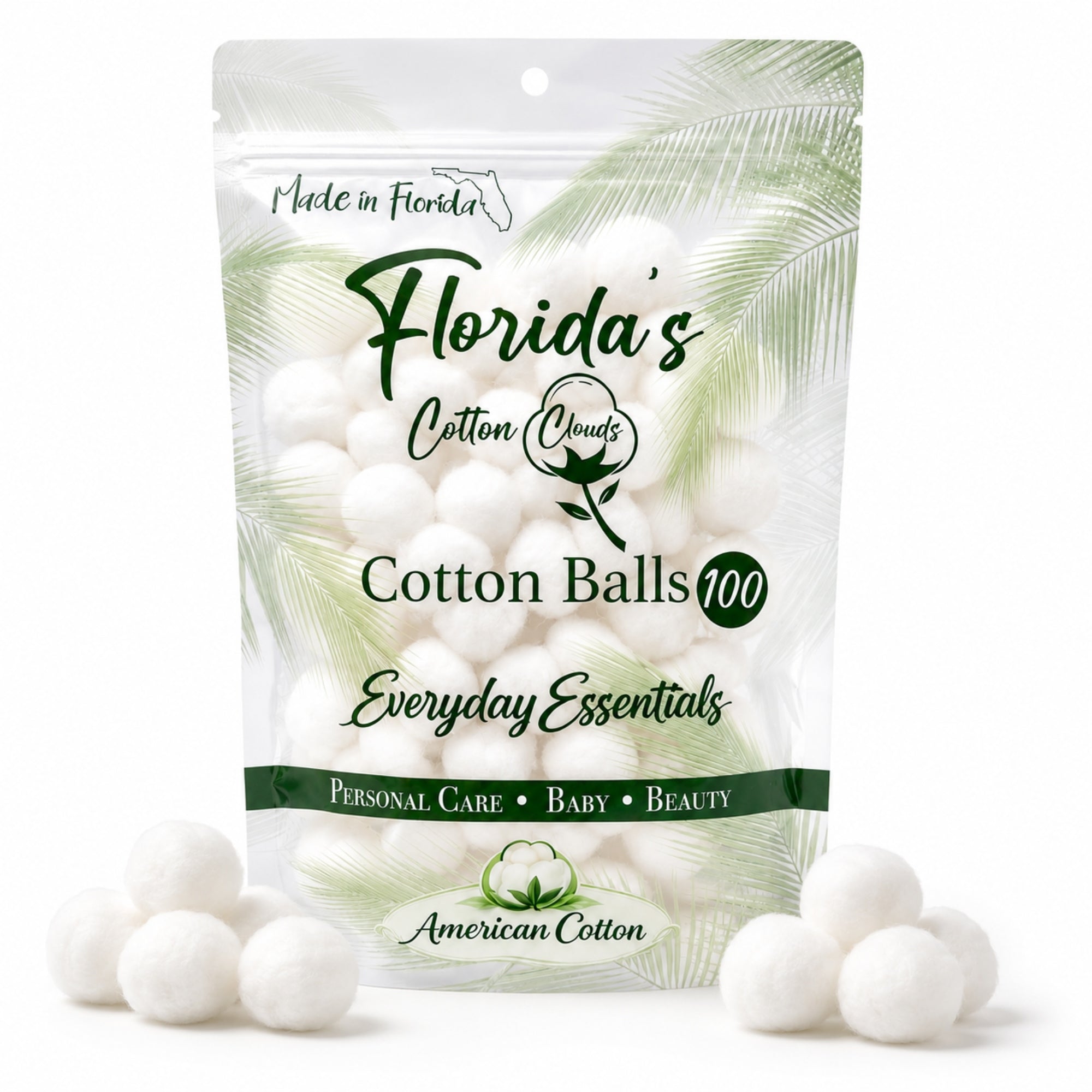 Florida's Cotton Clouds Purified Cotton Balls, 100 Count