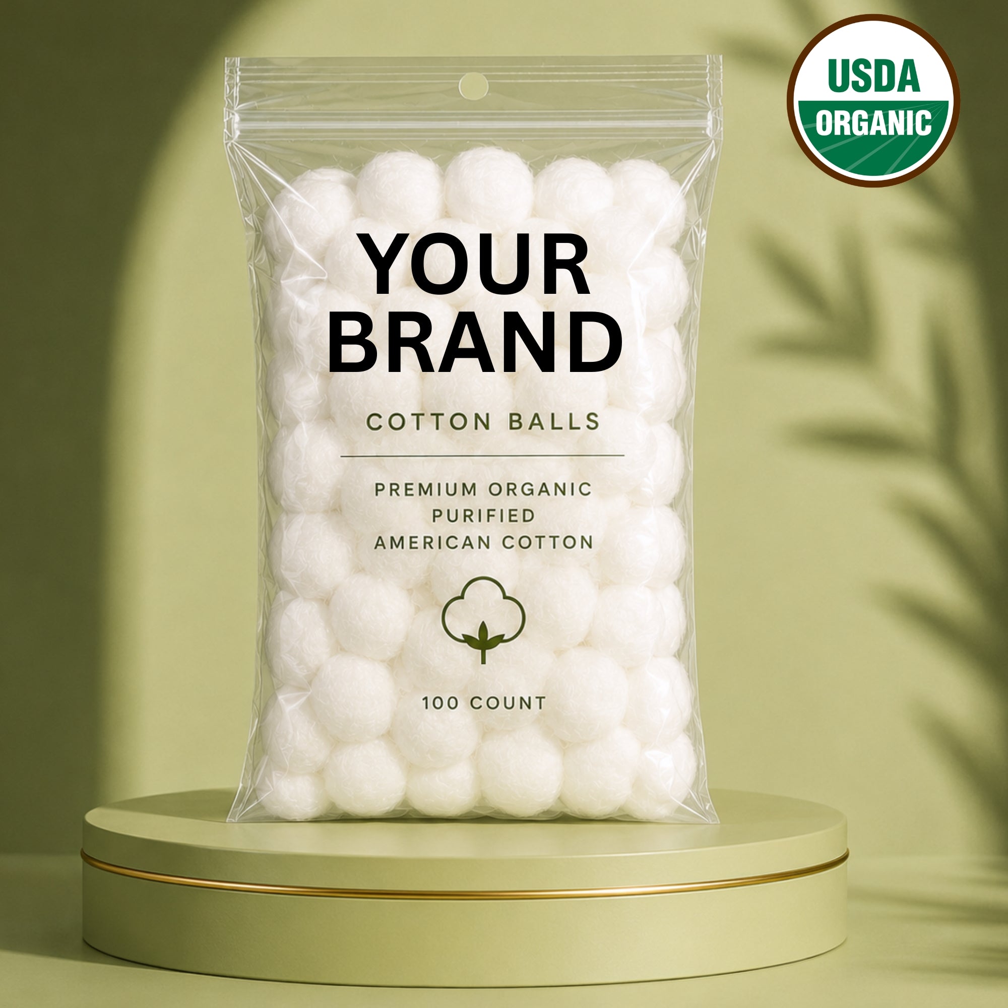 Organic Cotton Balls Premium U.S. Cotton, 100 CT