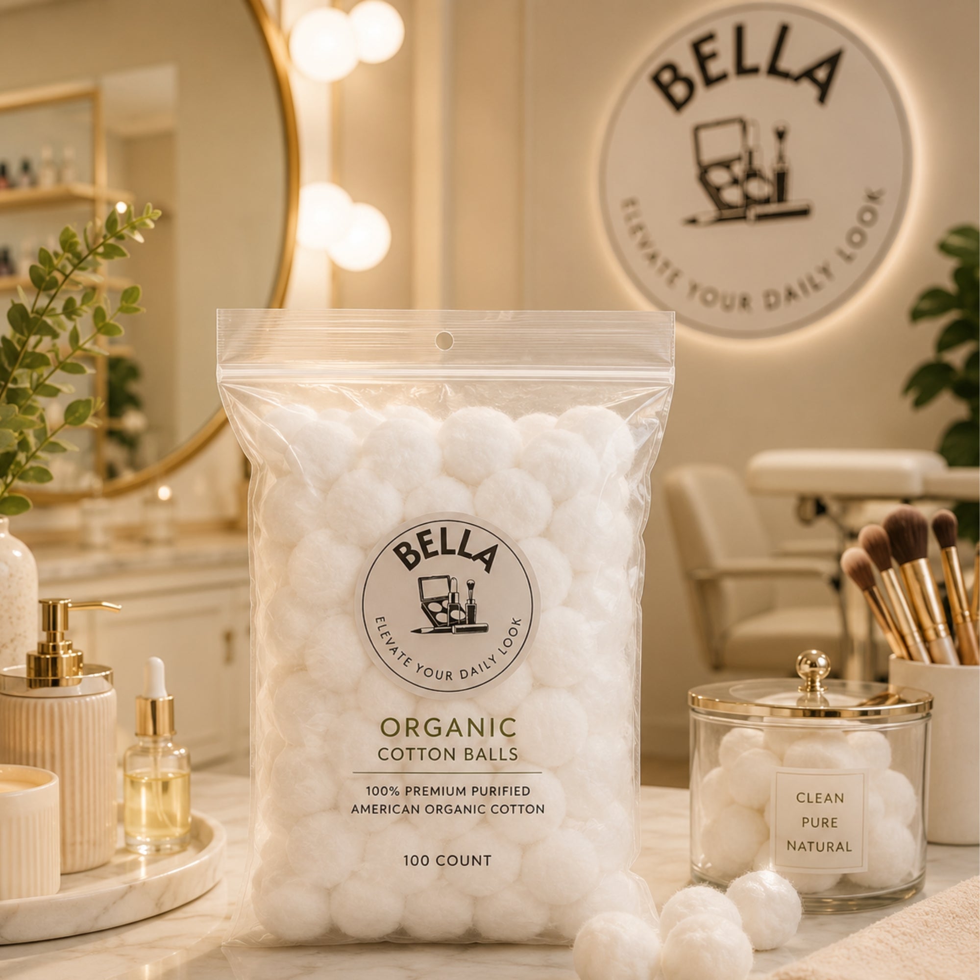 Organic Cotton Balls Premium U.S. Cotton, 100 CT