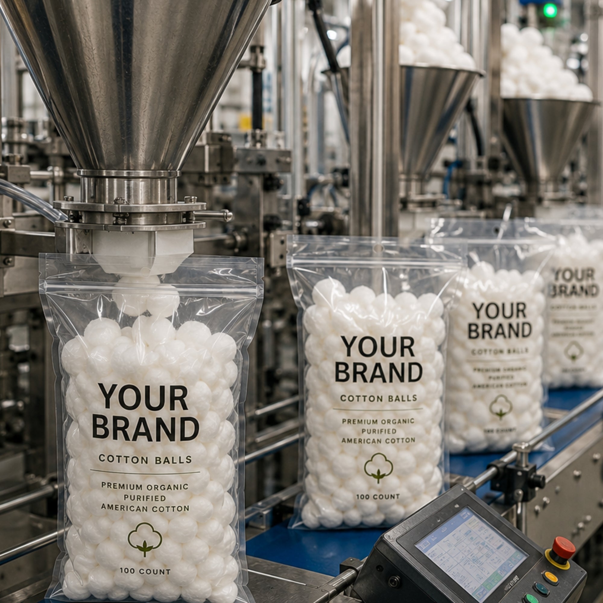 Organic Cotton Balls Premium U.S. Cotton, 100 CT