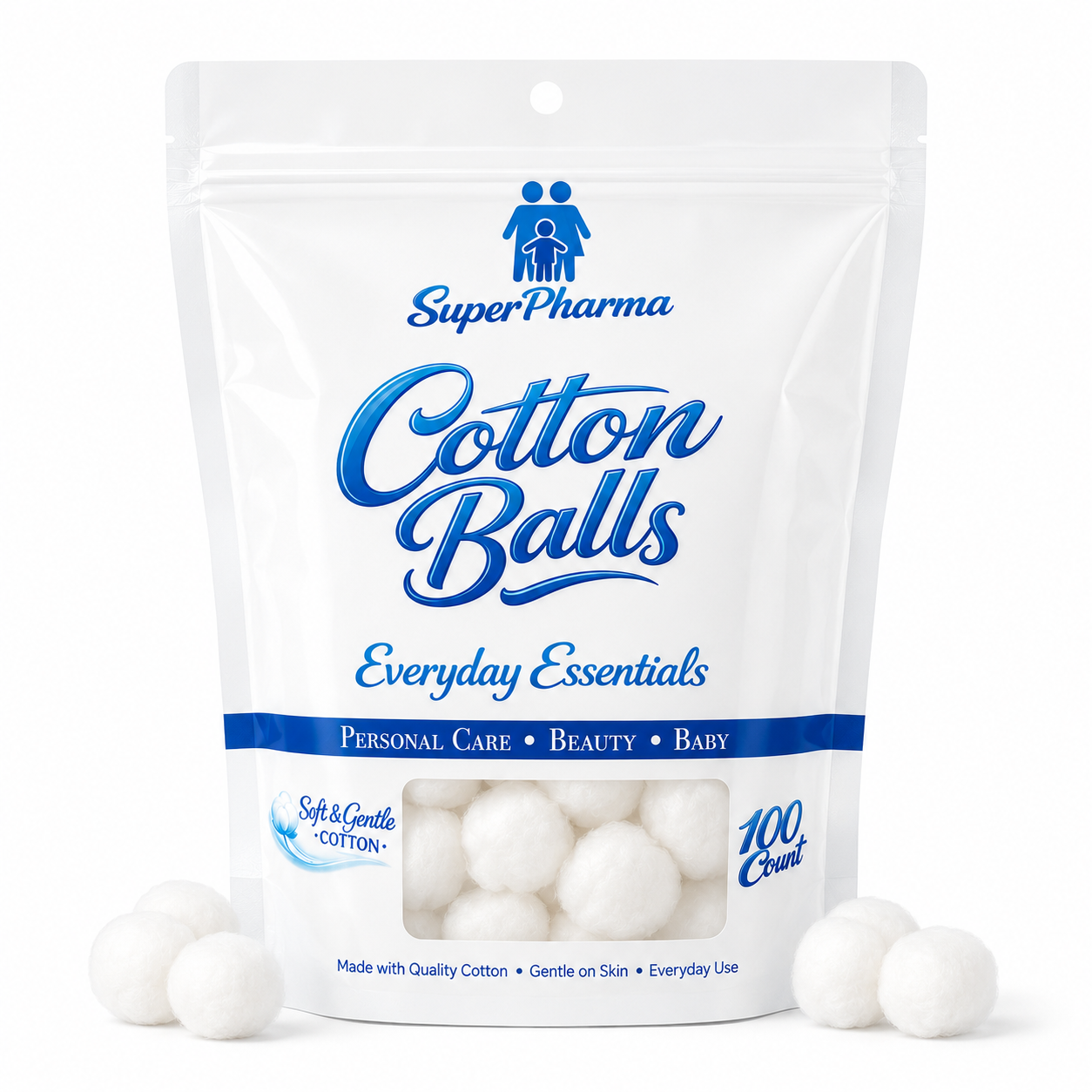 Superpharma Cotton Balls, 100 Count