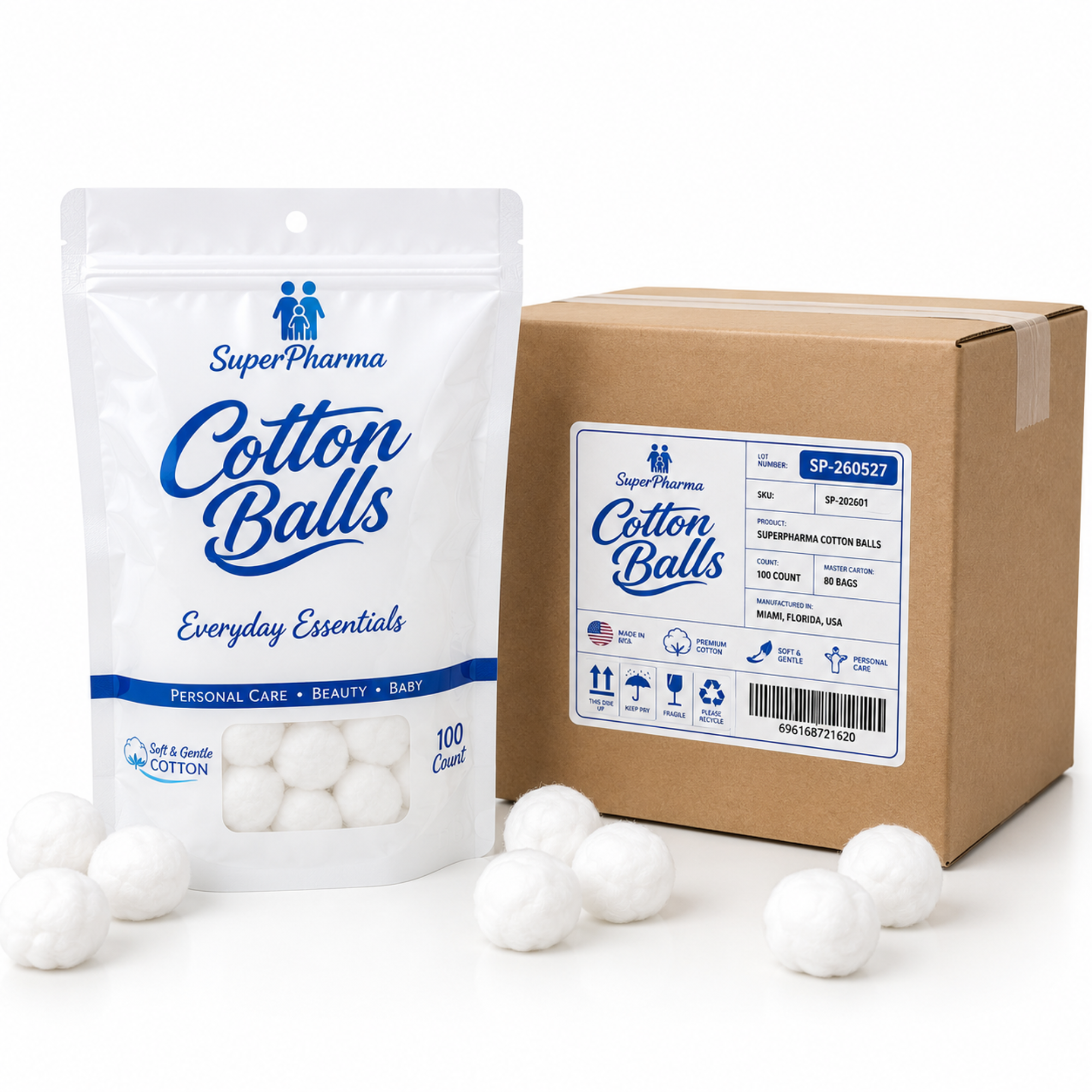 Superpharma Cotton Balls, 100 Count