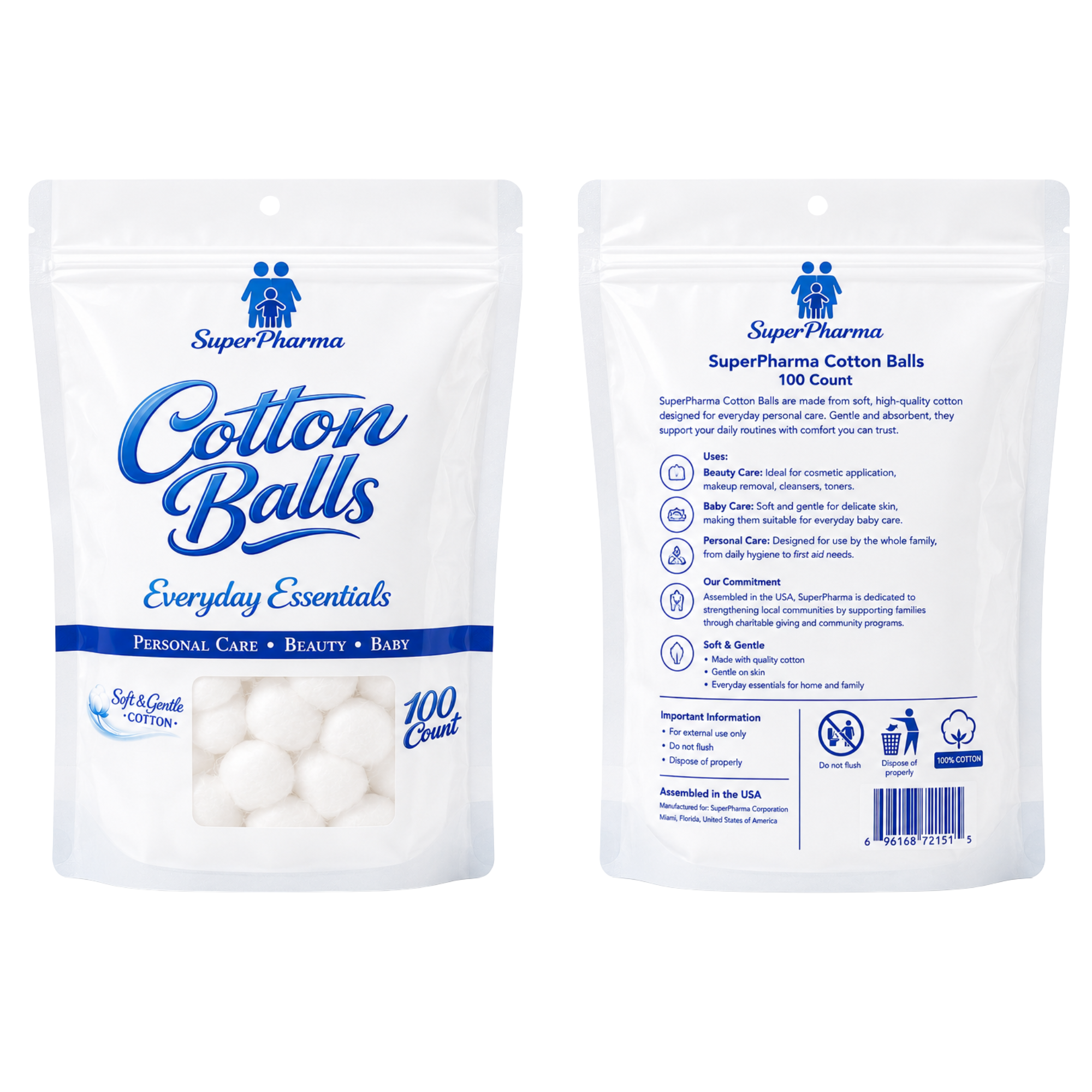 Superpharma Cotton Balls, 100 Count