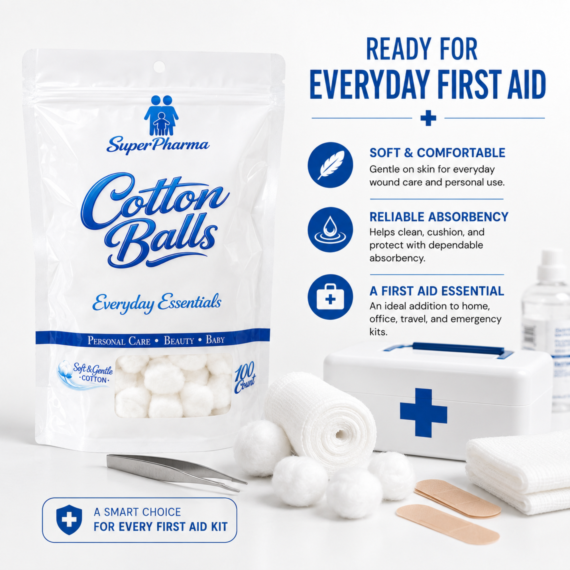 Superpharma Cotton Balls, 100 Count
