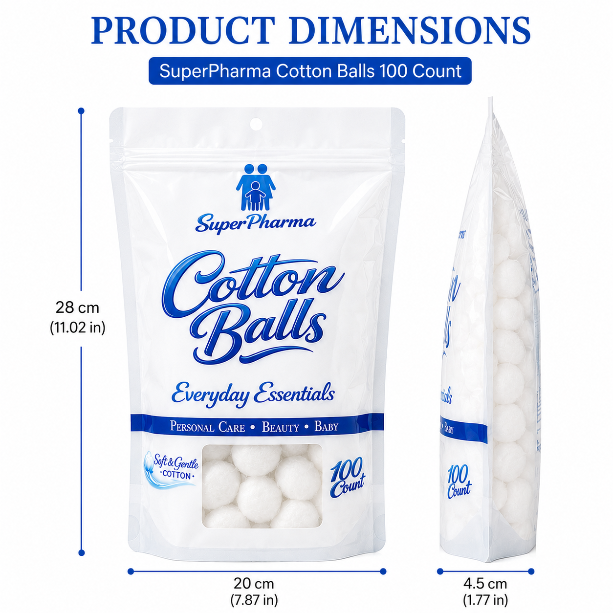 Superpharma Cotton Balls, 100 Count