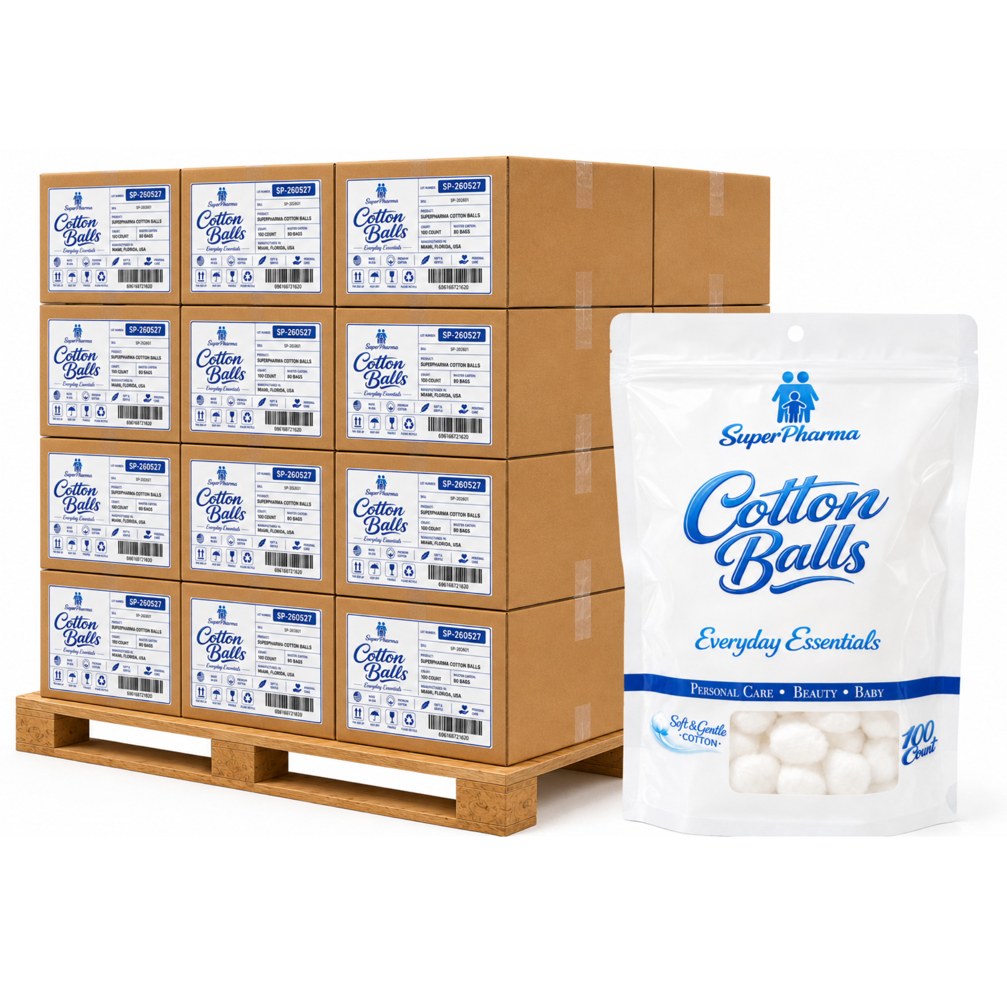 Superpharma Cotton Balls, 100 Count